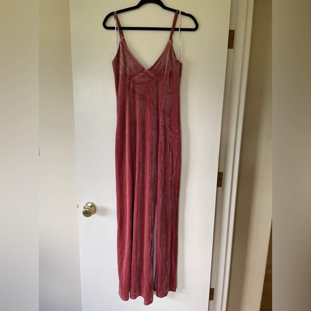 Lulus Dusty Pink Velvet Dress